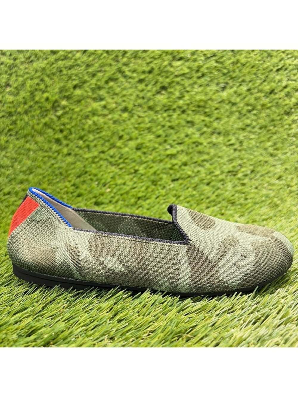 Rothy's The Loafer Boys Size 2Y Green Camo Casual Classic Slip On Flats Shoes